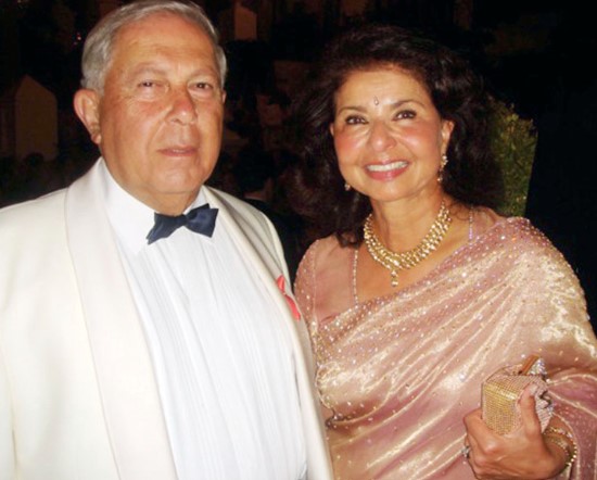 Yusuf Hamied with his wife, Farida