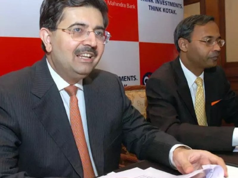 A photo of Uday Kotak taken while he was doing a press conference