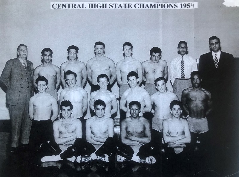 A picture of Frank Caprio as a member of State Championship wrestling team 1954