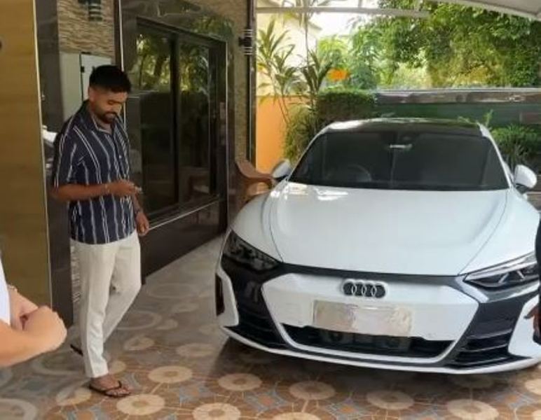 Babar Azam with his Audi e-tron GT RS