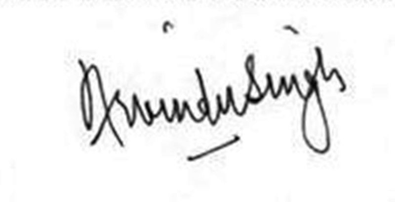 Arvinder Singh Lovely signature