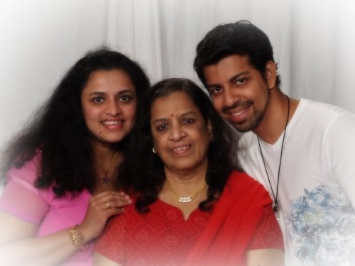 Bejoy Nambiar with his mother and sister