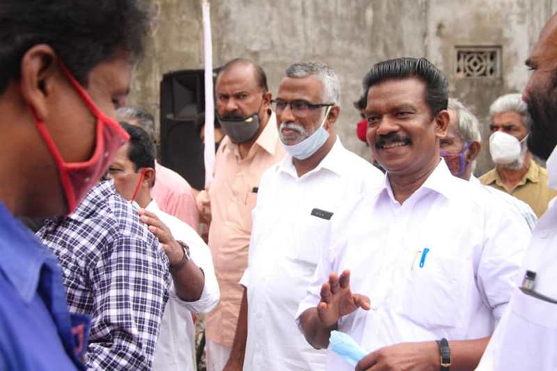 Central Committee member, CPI(M) K. Radhakrishnan on his campaign trail contesting from Chelakkara constituency in 2021