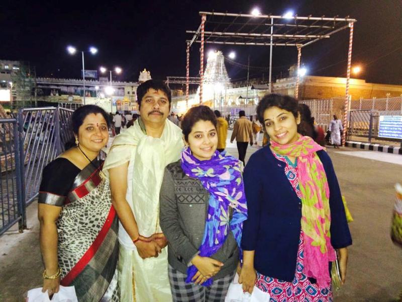 Damini Bhatla (second from right) with her family