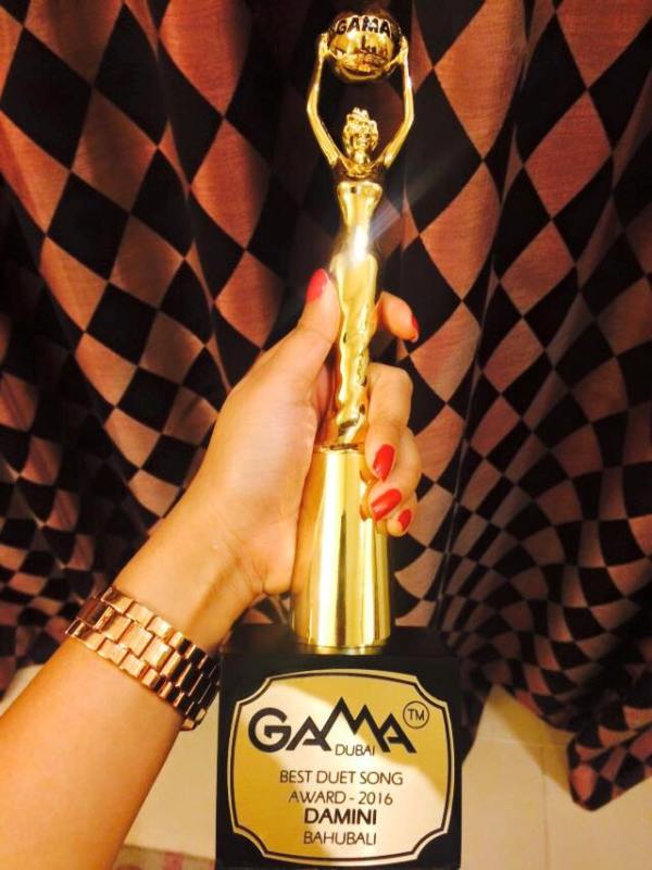 Damini Bhatla's Best Duet Song Award, which she won at 2016 GAMA Awards