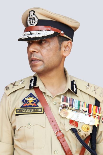 Mukesh Singh in his uniform with medals