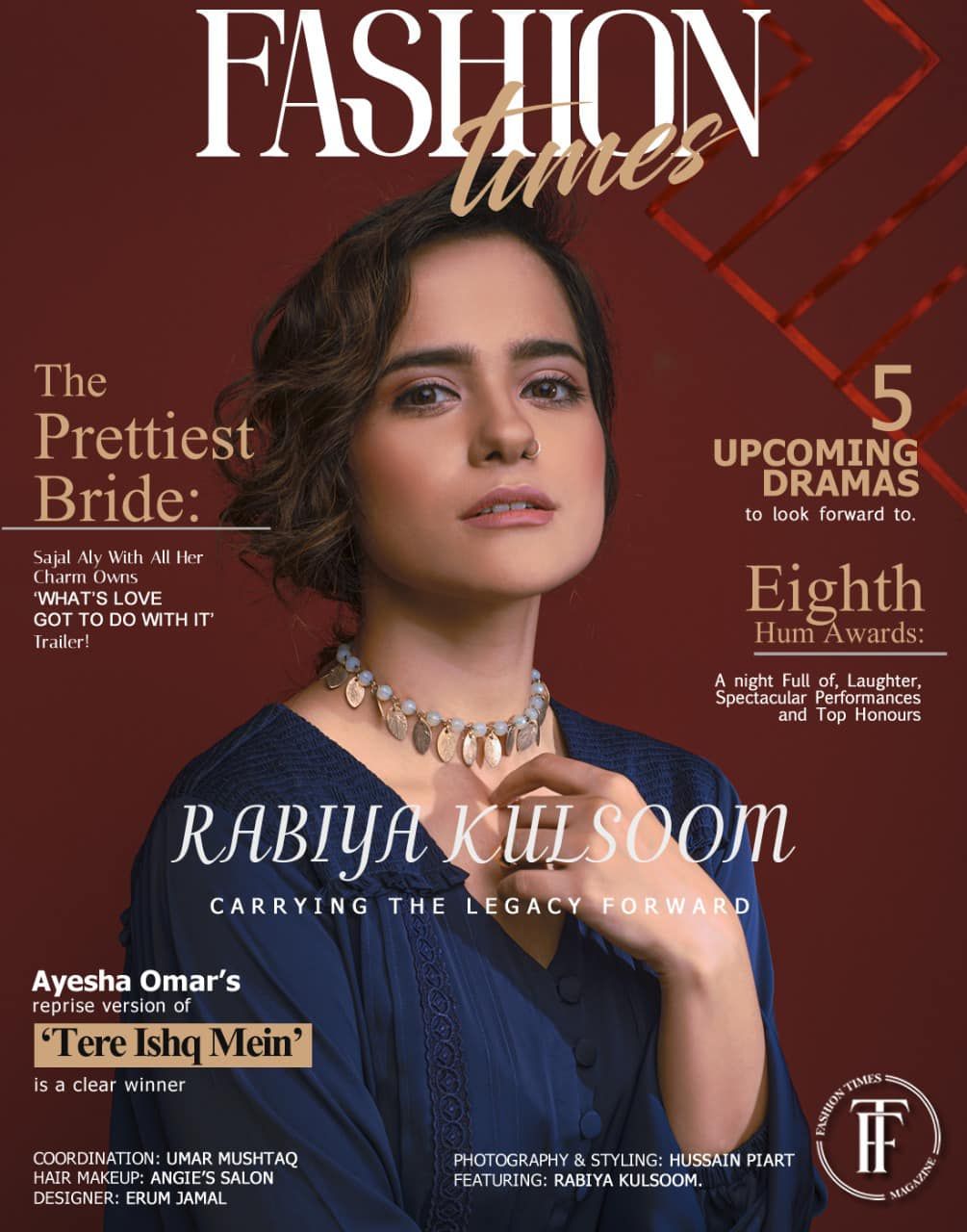 Rabya was featured on the Fashion Times cover