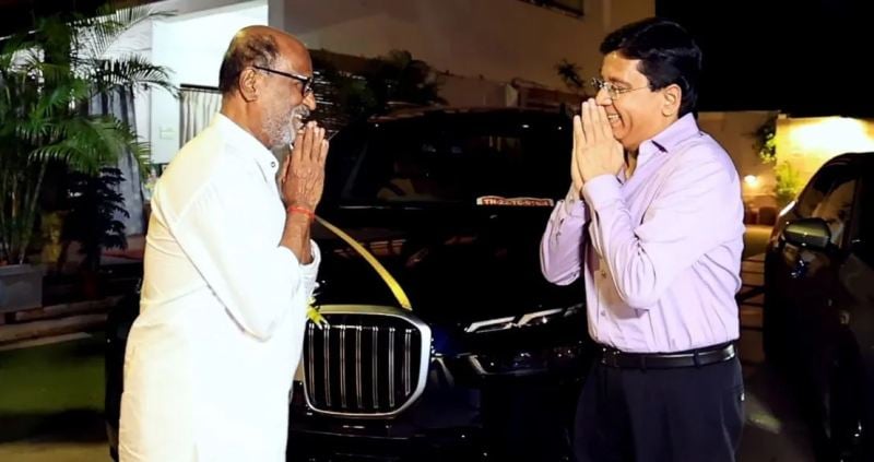 Rajinikanth after receiving BMW X7 as a gift from Kalanithi Maran