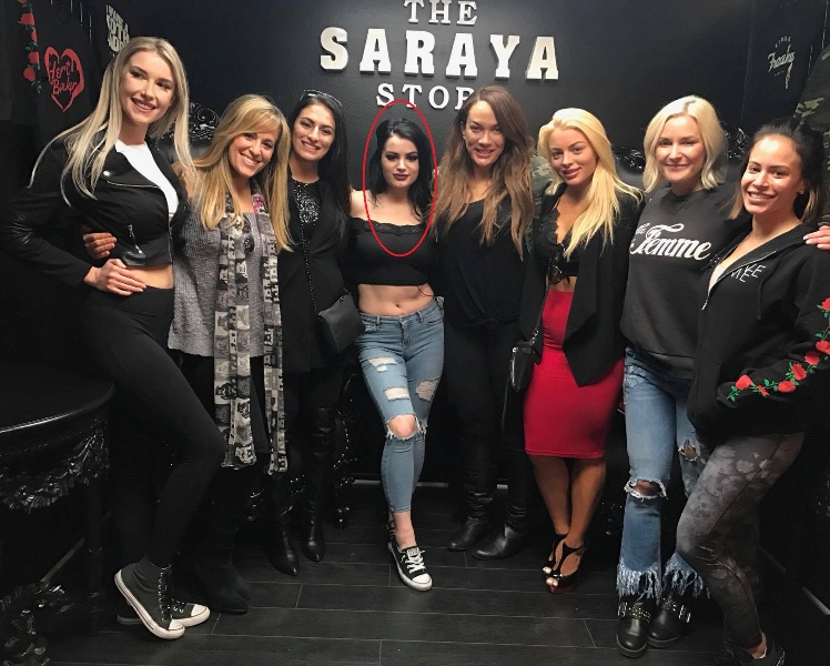Saraya Bevis during the opening of her clothing brand