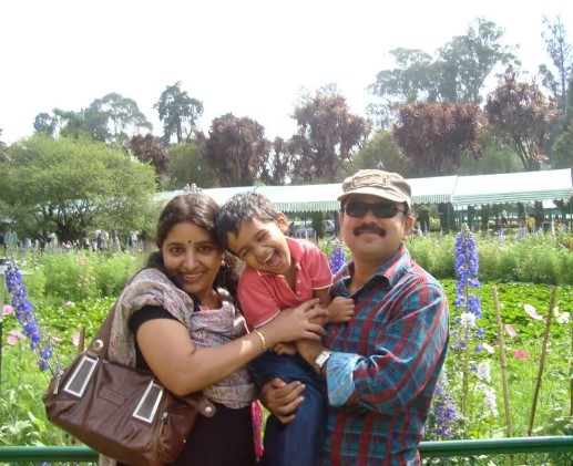 Sudheesh while on a vacation with his family
