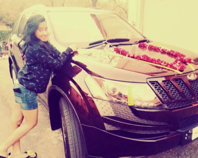 Tanya Bhushan with her car