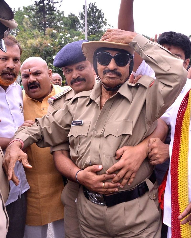 Vatal Nagaraj held for dressing up as a policeman