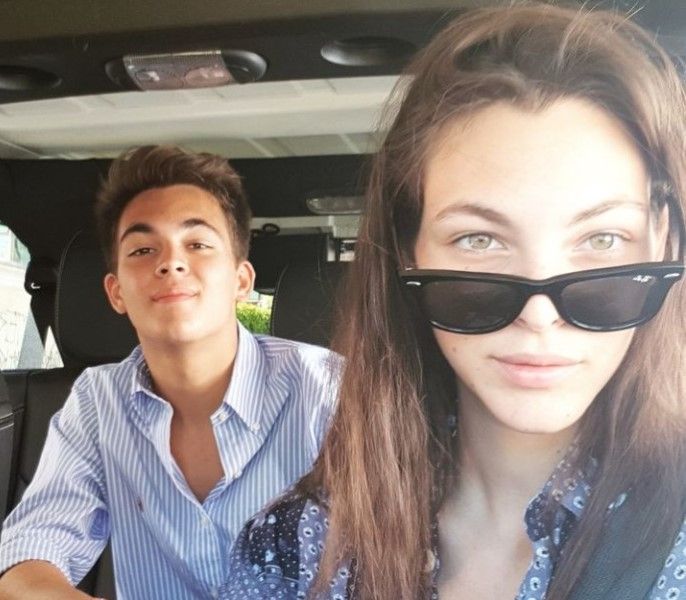 Vittoria Ceretti with her brother