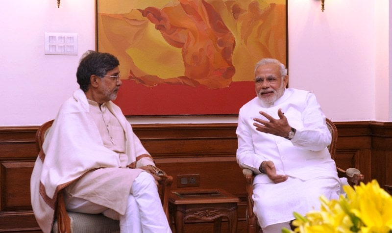 A photo Kailash Satyarthi taken while he was in a discussion with Prime Minister of India, Narendra Modi
