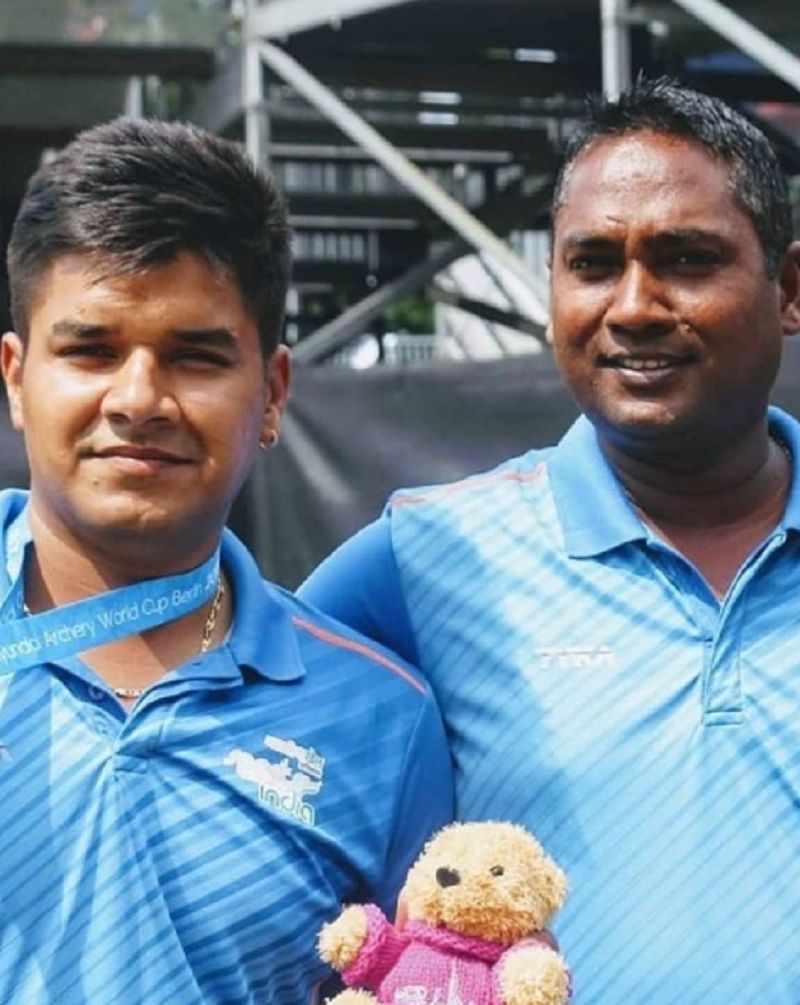 Abhishek Verma with his coach