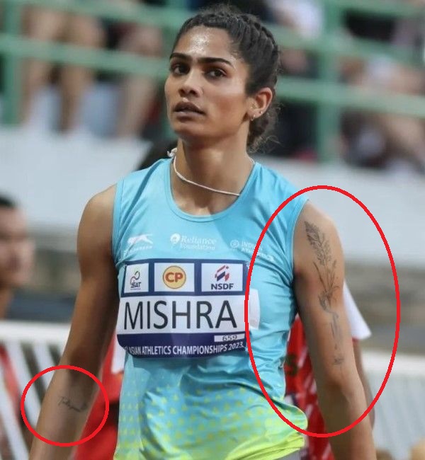 Aishwarya Kailash Mishra's tattoo on her right arm and left arm