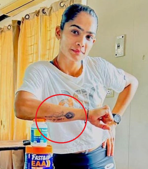 Aishwarya Kailash Mishra's tattoo on her right arm