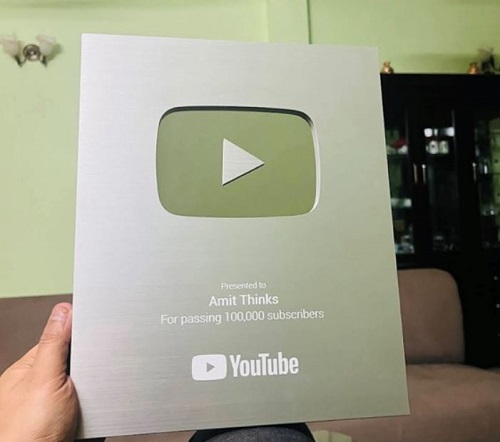 Amit Diwan's YouTube play button