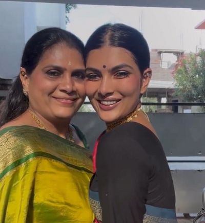 Ananya S Rao with her mother