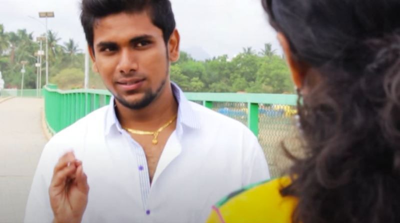 Aravind Seiju in a still from the music video 'Edhirae Aval Vanthathalae'