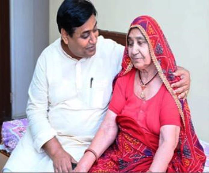 Govind Singh Dotasra with his mother