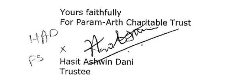 Hasit Dani's signature