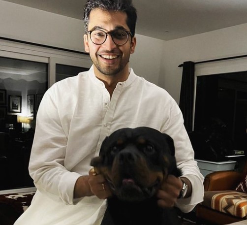 Jai Anant Dehadrai with his pet dog