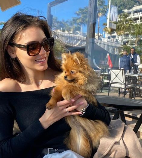 Karla Bchir with her pet dog