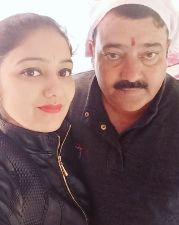 Komal Saklani with her father, Rajesh Saklani