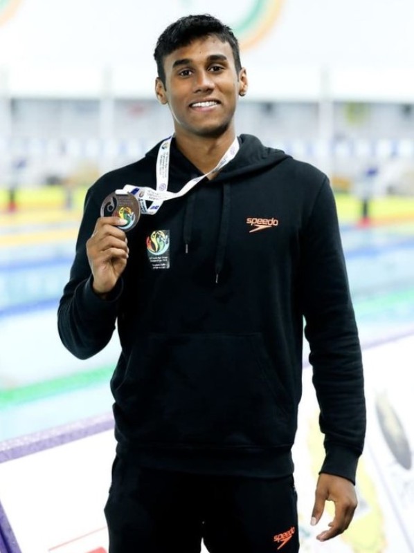 Likith Selvaraj after winning a bronze medal in the 10th Asian Age Group Championships