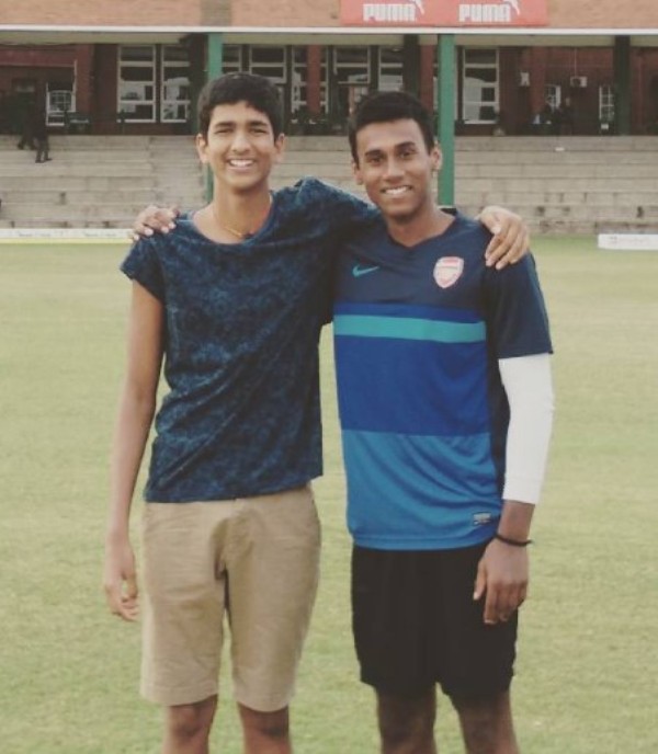 Likith Selvaraj (right) during his teenage