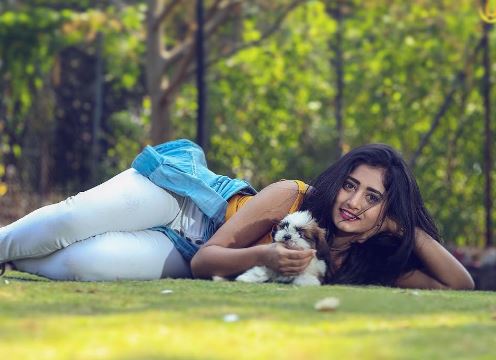 Nayani Pavani with her pet dog
