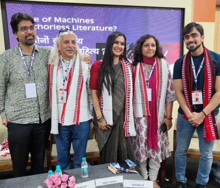 Vishal Pinjani (extreme right) during a literature festival