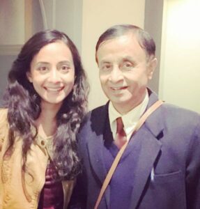 Auritra Ghosh with her father