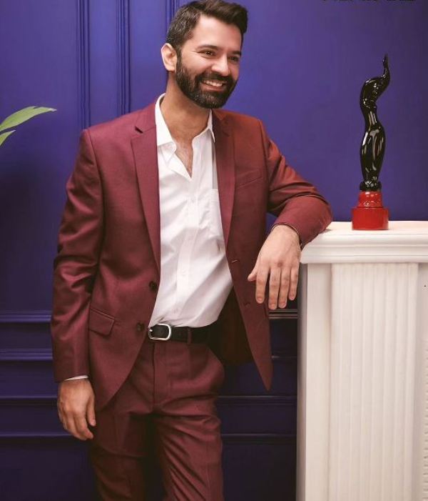Barun Sobti after winning the Best Supporting Actor (Male) award at the 2023 Filmfare OTT Awards