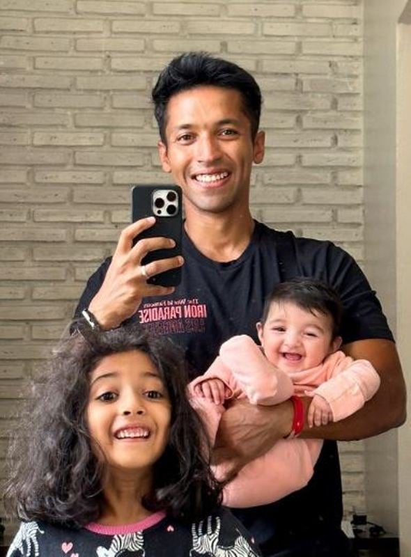 Durjoy Datta with his daughters