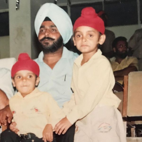 Harinder Pal Sandhu's childhood picture with his father