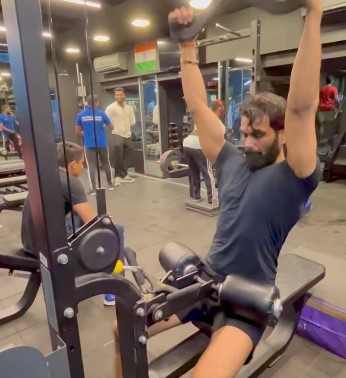 Heramb Tripathi while working out at a gym