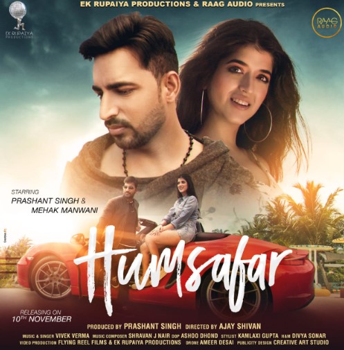 Mehak Manwani on the poster of the music video of the Hindi song 'Humsafar' (2019)