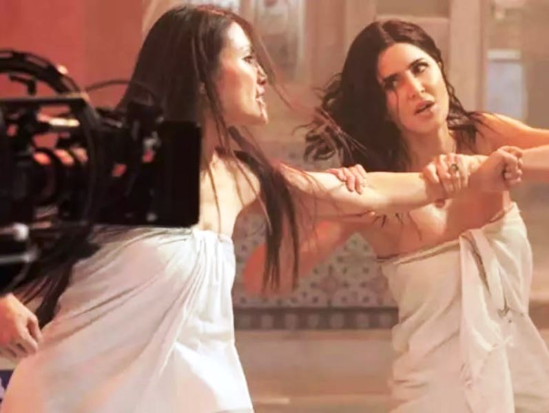 Michelle Lee and Katrina Kaif while shooting the towel fighting scene in the Hindi action thriller film Tiger 3 (2023)