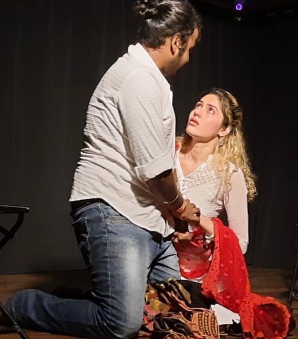 Navisha Raj Kashyap (right) during a theatre play