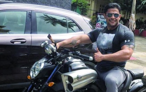 Rahul Bhatt with his motorcycle