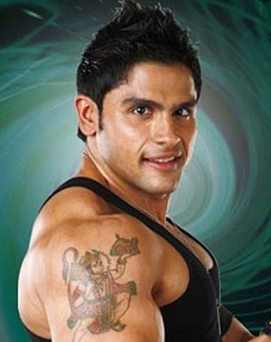 Rahul Bhatt's tattoo of lord Hanuman
