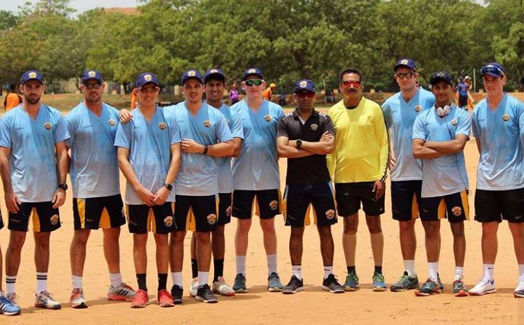 Ravi Krishnamurthy with Hutt Cricket Academy boys