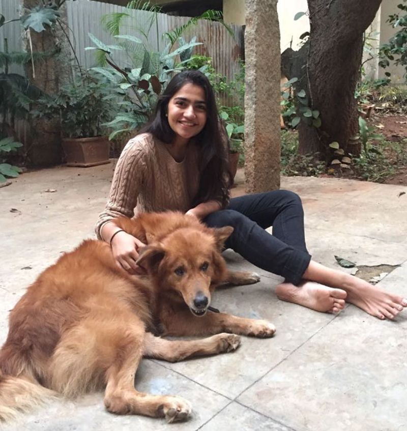 Rukmini Vasanth with her dog Truffle