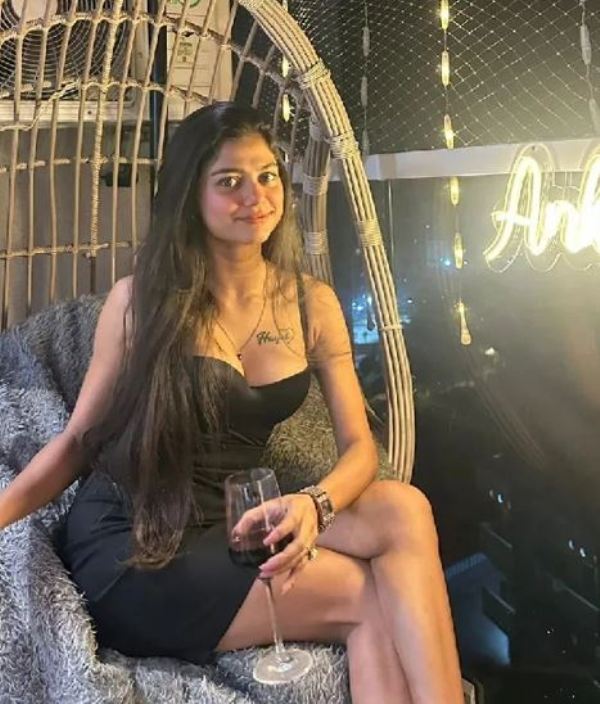 Shivangi Roy with a glass of Red Wine