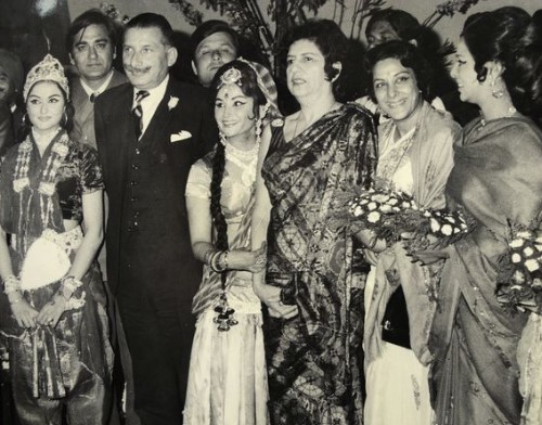 Silloo Manekshaw and her husband, Sam Manekshaw, at a Bollywood party