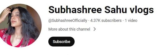 Subhashree Sahu's YouTube channel
