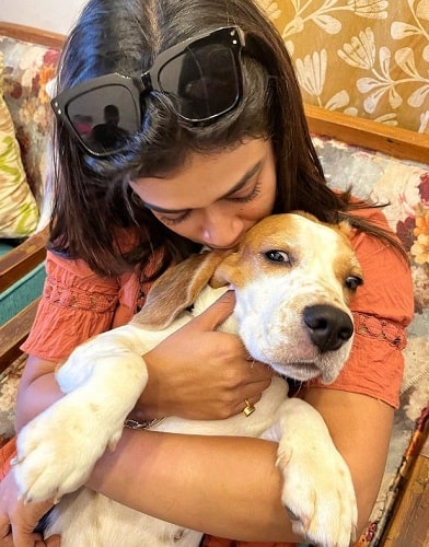 Swayamsiddha Das and her pet dog