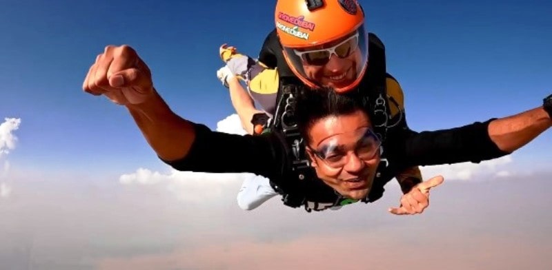 Abhishek Singh skydiving in Dubai